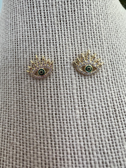 Evil eye stud earrings