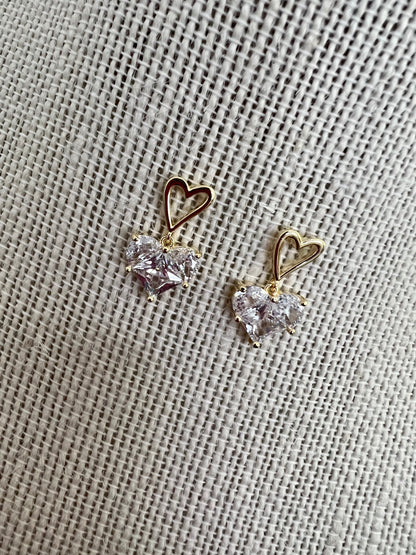 Diamond heart earrings