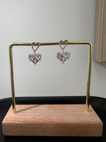 Diamond heart earrings