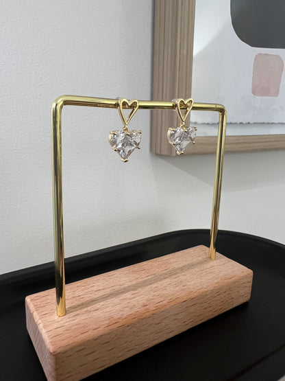 Diamond heart earrings