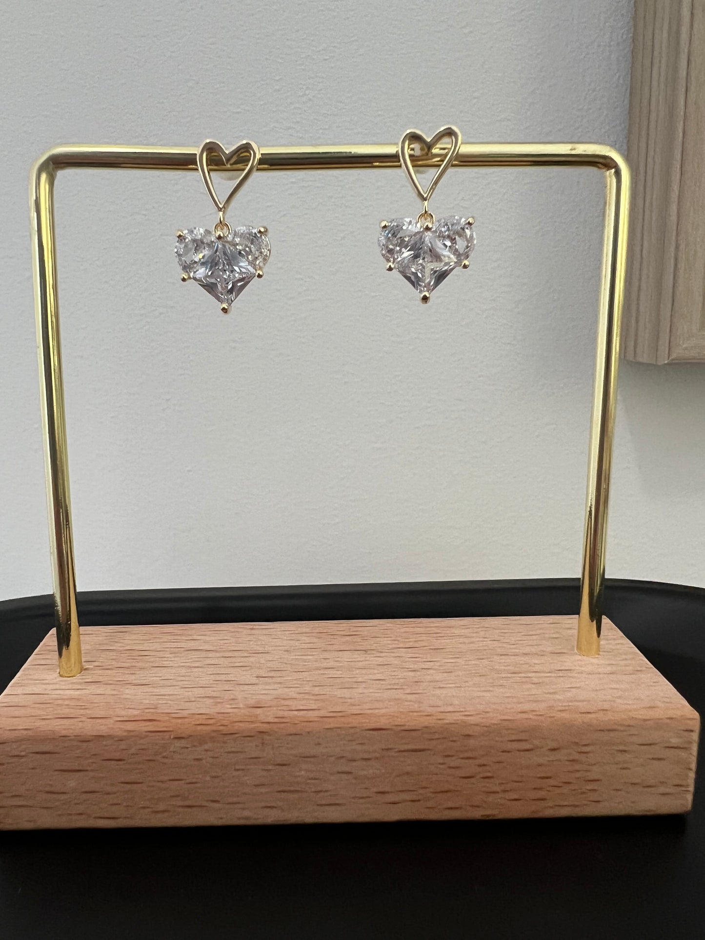 Diamond heart earrings