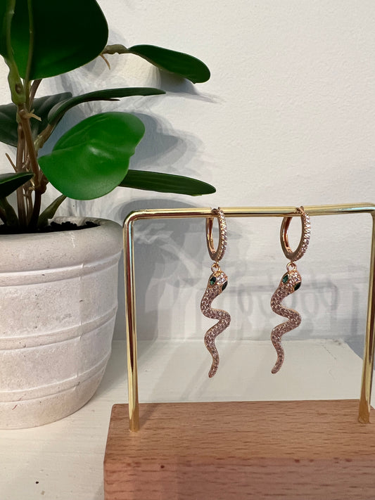 Cassie snake hanging earrings