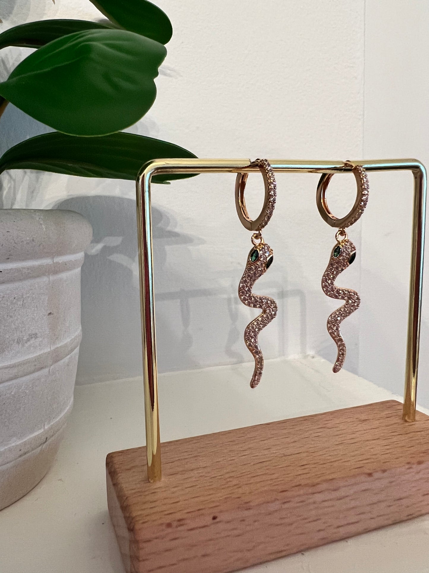 Cassie snake hanging earrings